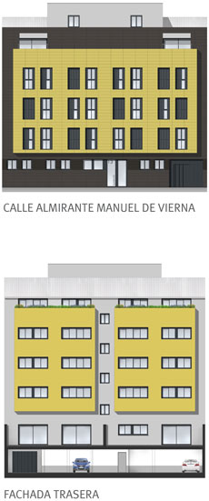 Fachadas Almirante 13. Viviendas en régimen de cooperativa. Información y Venta: 626 842 176