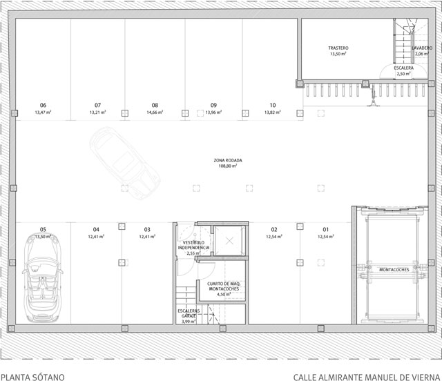 Planta Sótano Almirante 13. Viviendas en régimen de cooperativa. Información y Venta: 626 842 176